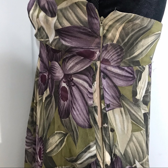 TULEH SILK FLORAL PRINT GOWN 8 MED - Picture 6 of 6